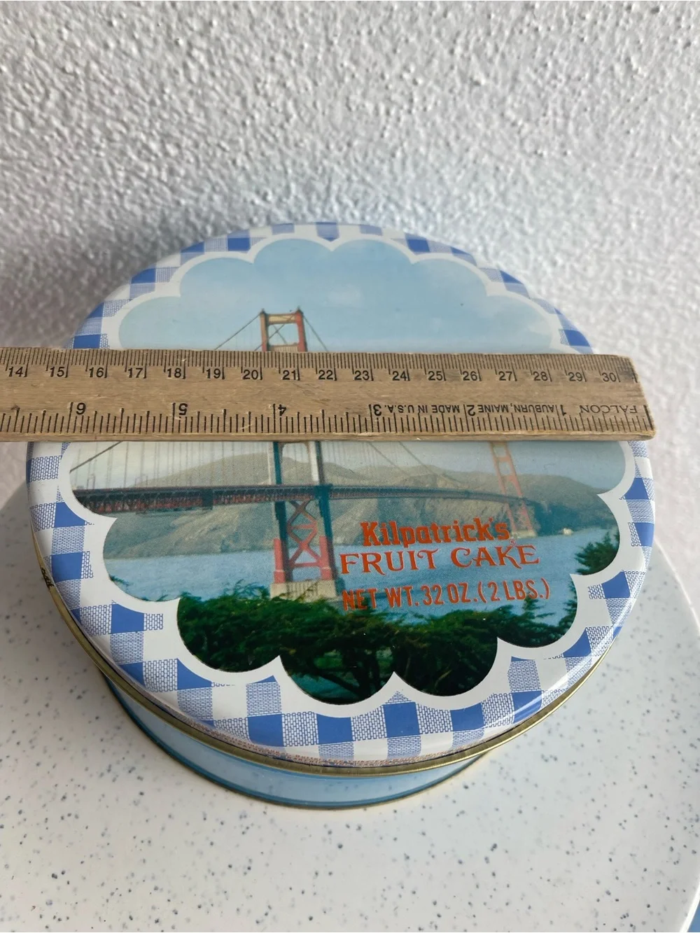 Fruit Cake Tin - Blue Bridge Design
